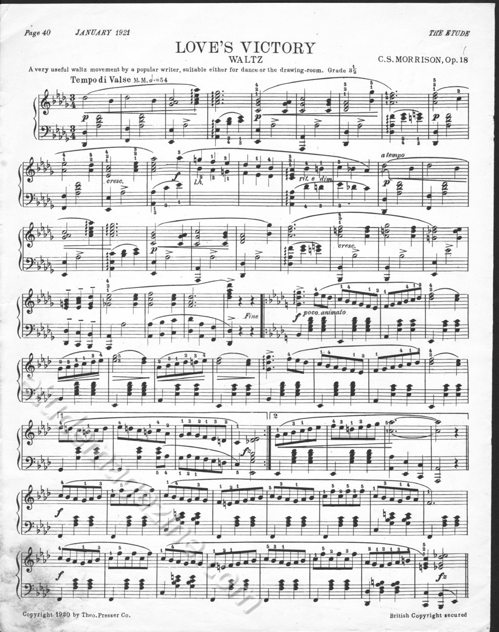 Love's Victory (Waltz), Op. 18. C. S. Morrison