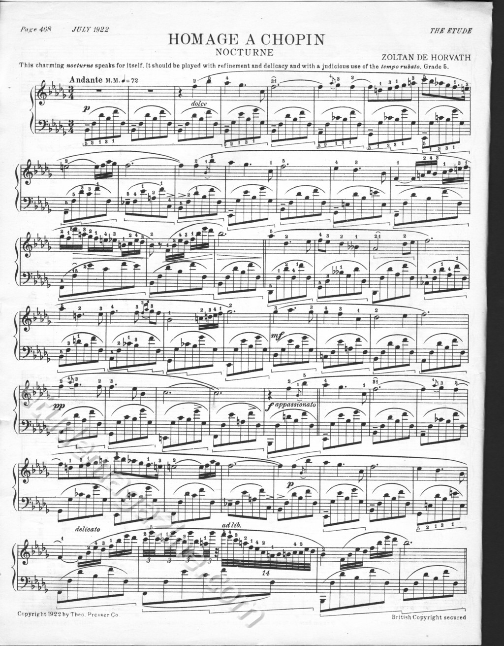 Homage a Chopin (Nocturne). Zoltan de Horvath