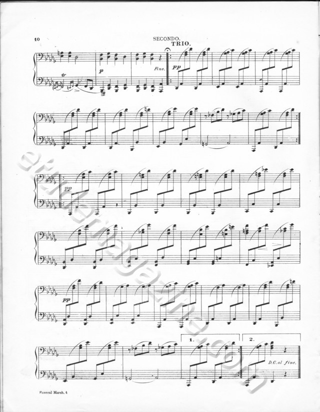 Funeral March, by Chopin, arranged for 4 hands