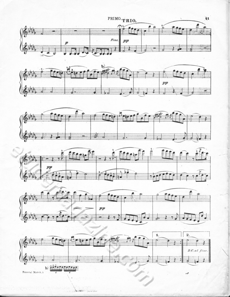 Funeral March, by Chopin, arranged for 4 hands