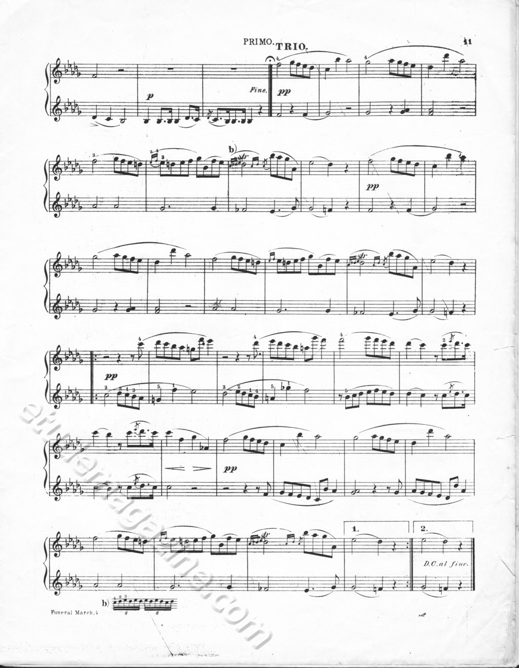 Funeral March, by Chopin, arranged for 4 hands