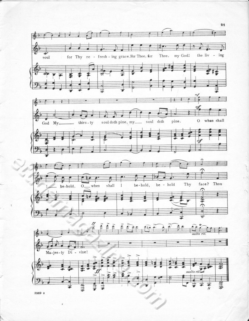 As Pants the Hart, adapted  to Handel's Largo with Violin Obligato, by Preston Ware Orem.