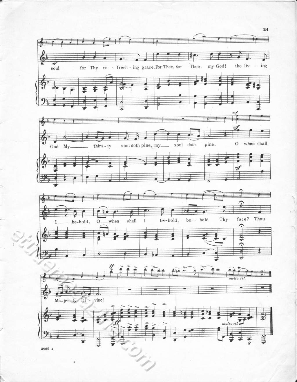 As Pants the Hart, adapted  to Handel's Largo with Violin Obligato, by Preston Ware Orem.