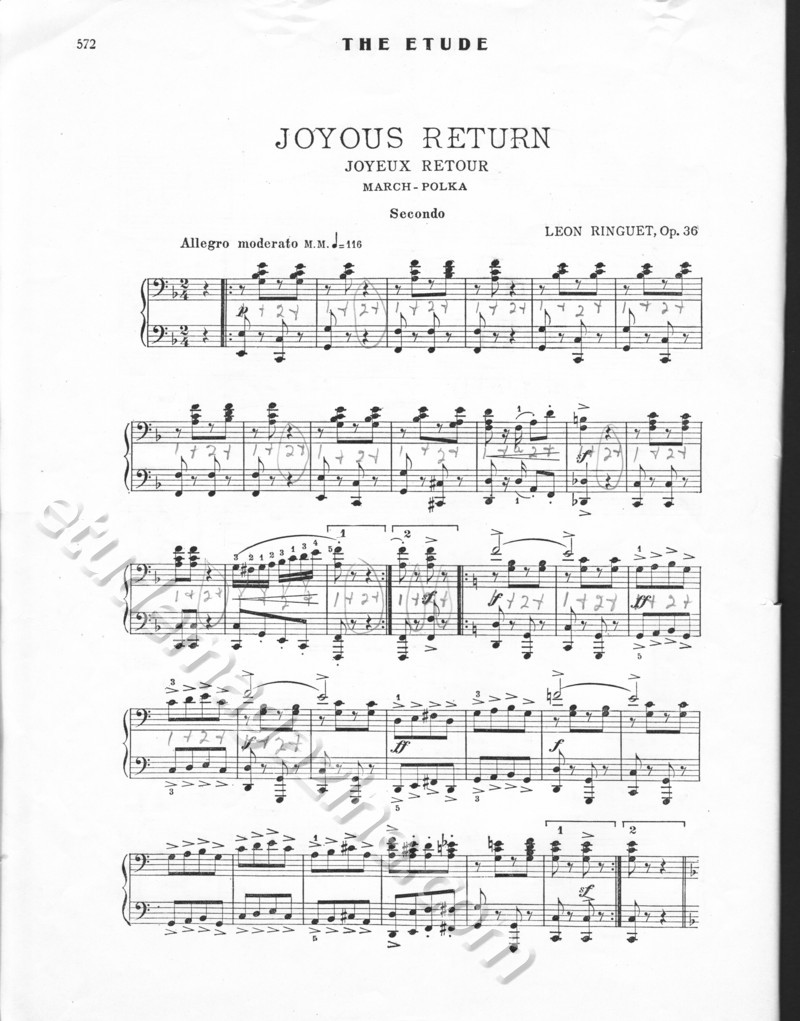 Joyous Return (March-Polka). Leon Ringuet, Op. 36.