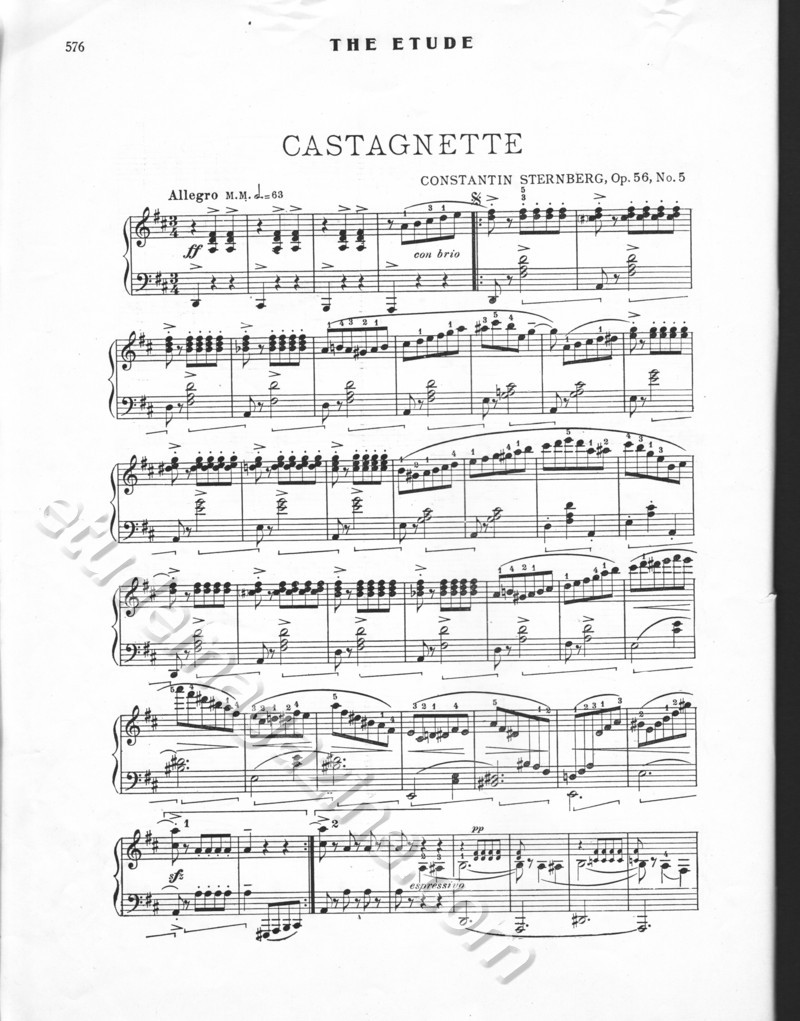 Castagnette. Constantin Sternberg, Op. 56, No. 5