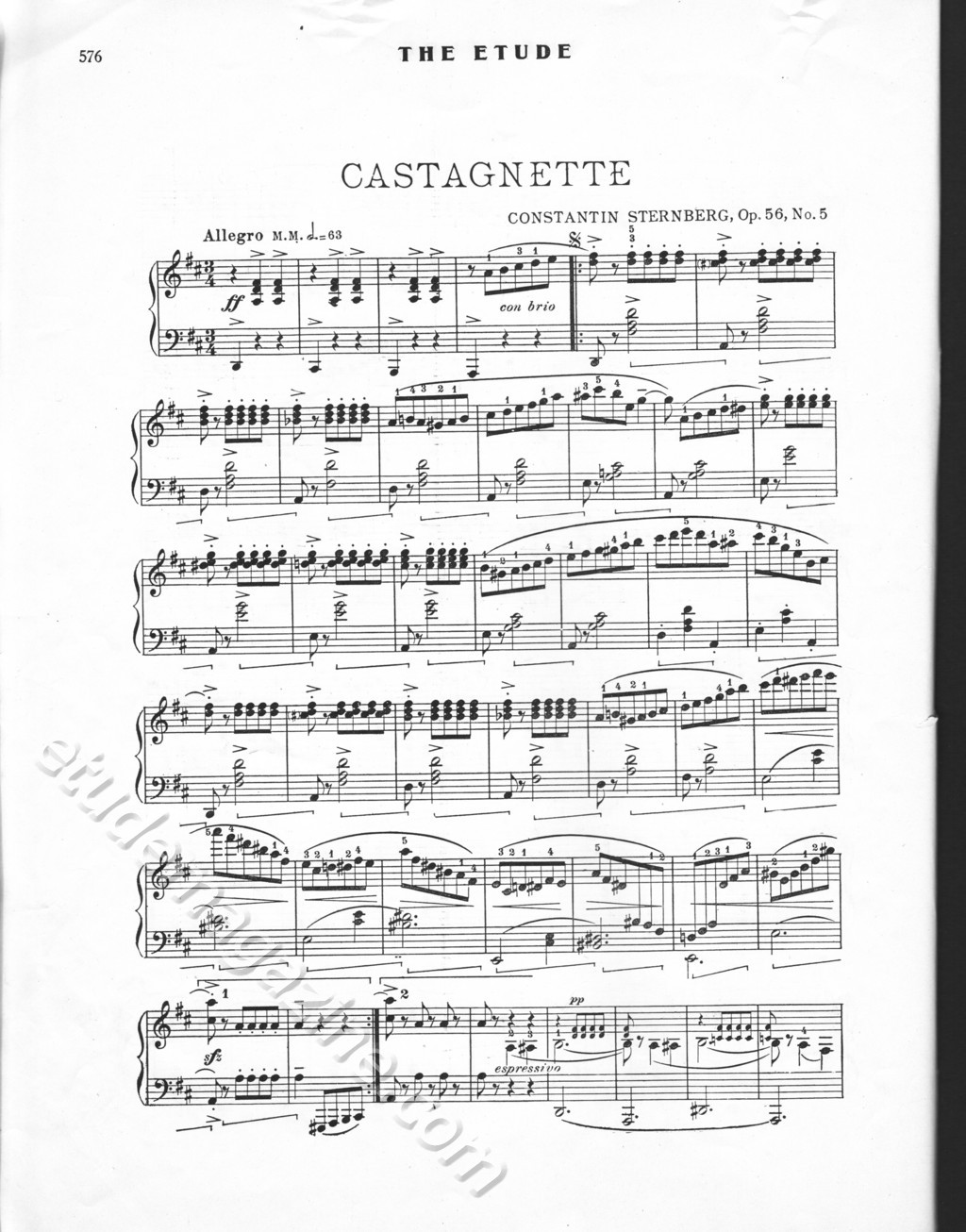 Castagnette. Constantin Sternberg, Op. 56, No. 5