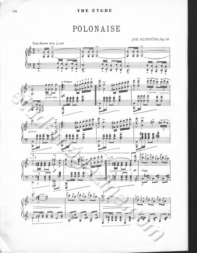 Polonaise. Joh. Sluničko, Op. 16