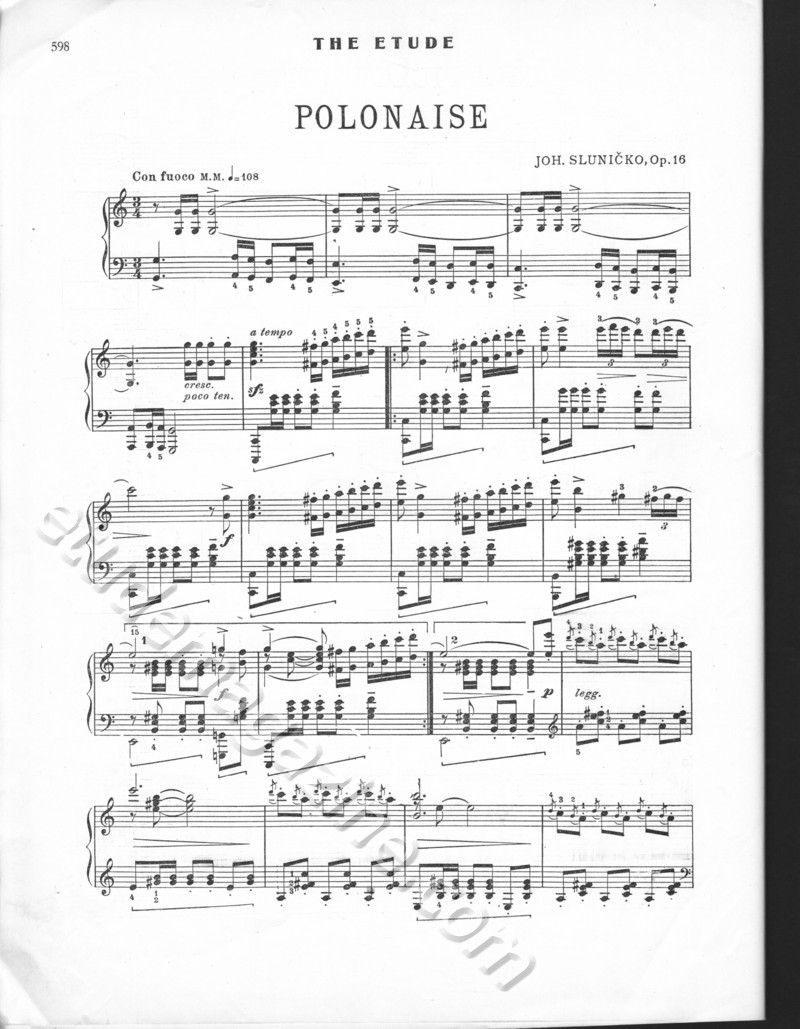 Polonaise. Joh. Sluničko, Op. 16