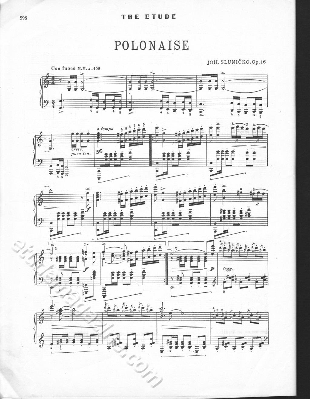 Polonaise. Joh. Sluničko, Op. 16