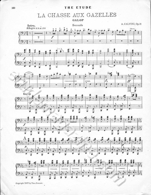 La Chasse aux Gazelles. A. Calvini, Op. 11