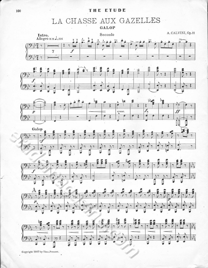 La Chasse aux Gazelles. A. Calvini, Op. 11