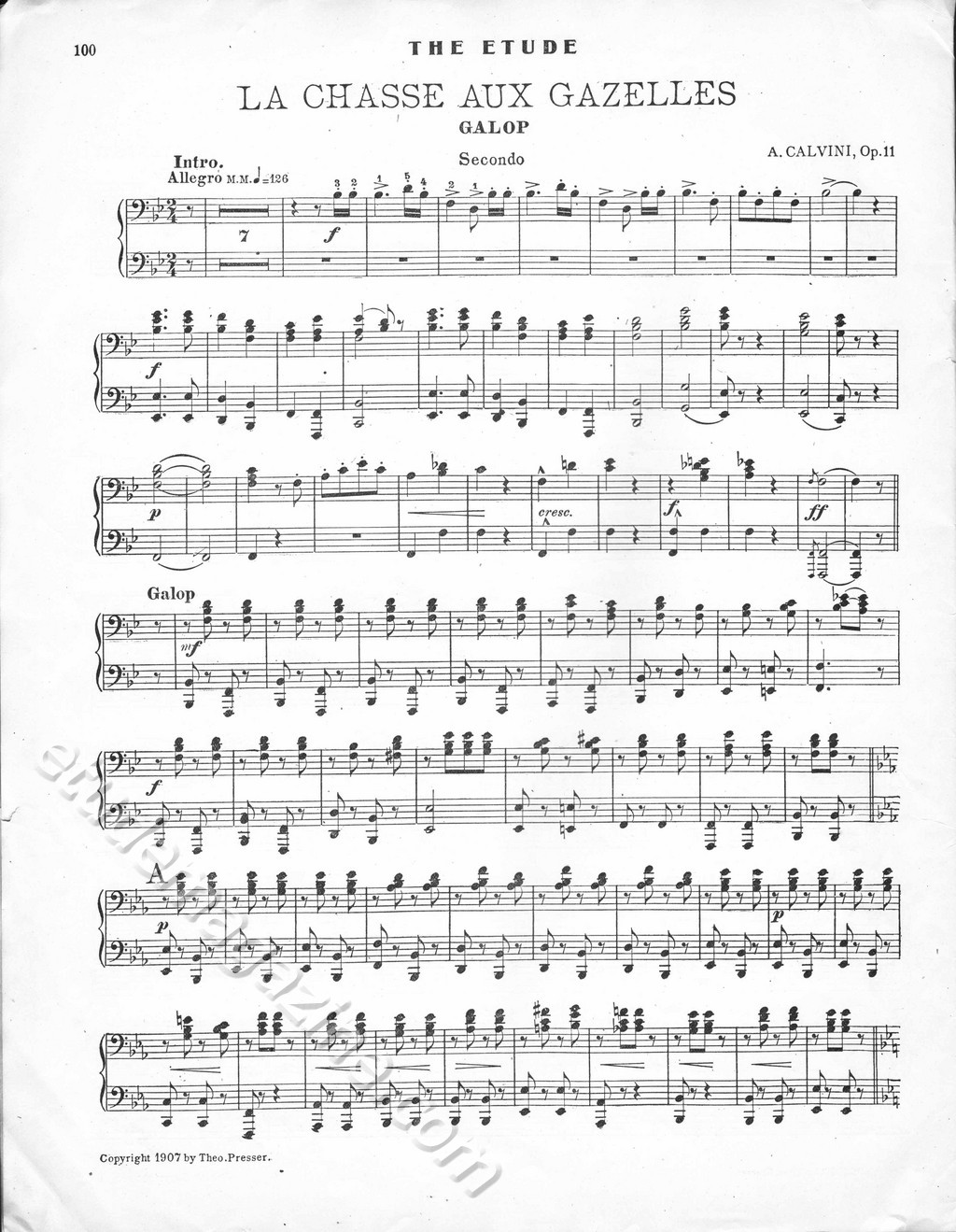 La Chasse aux Gazelles. A. Calvini, Op. 11