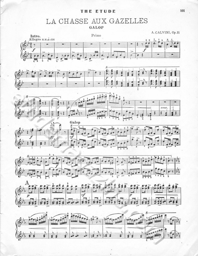 La Chasse aux Gazelles. A. Calvini, Op. 11