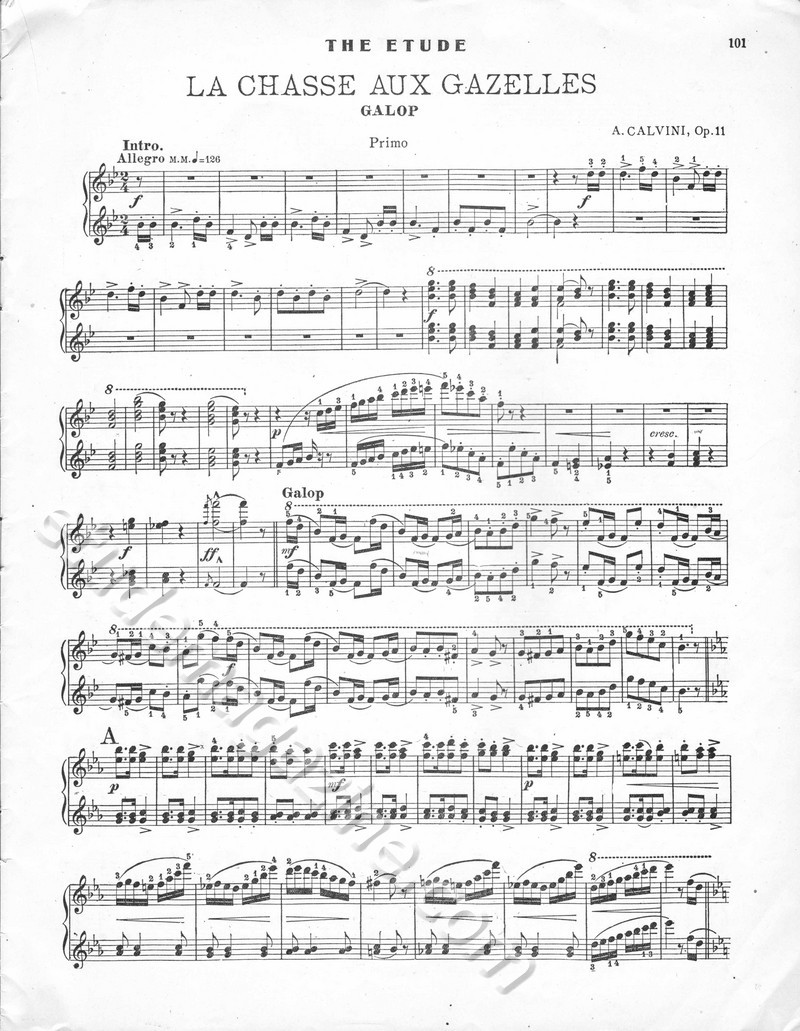 La Chasse aux Gazelles. A. Calvini, Op. 11