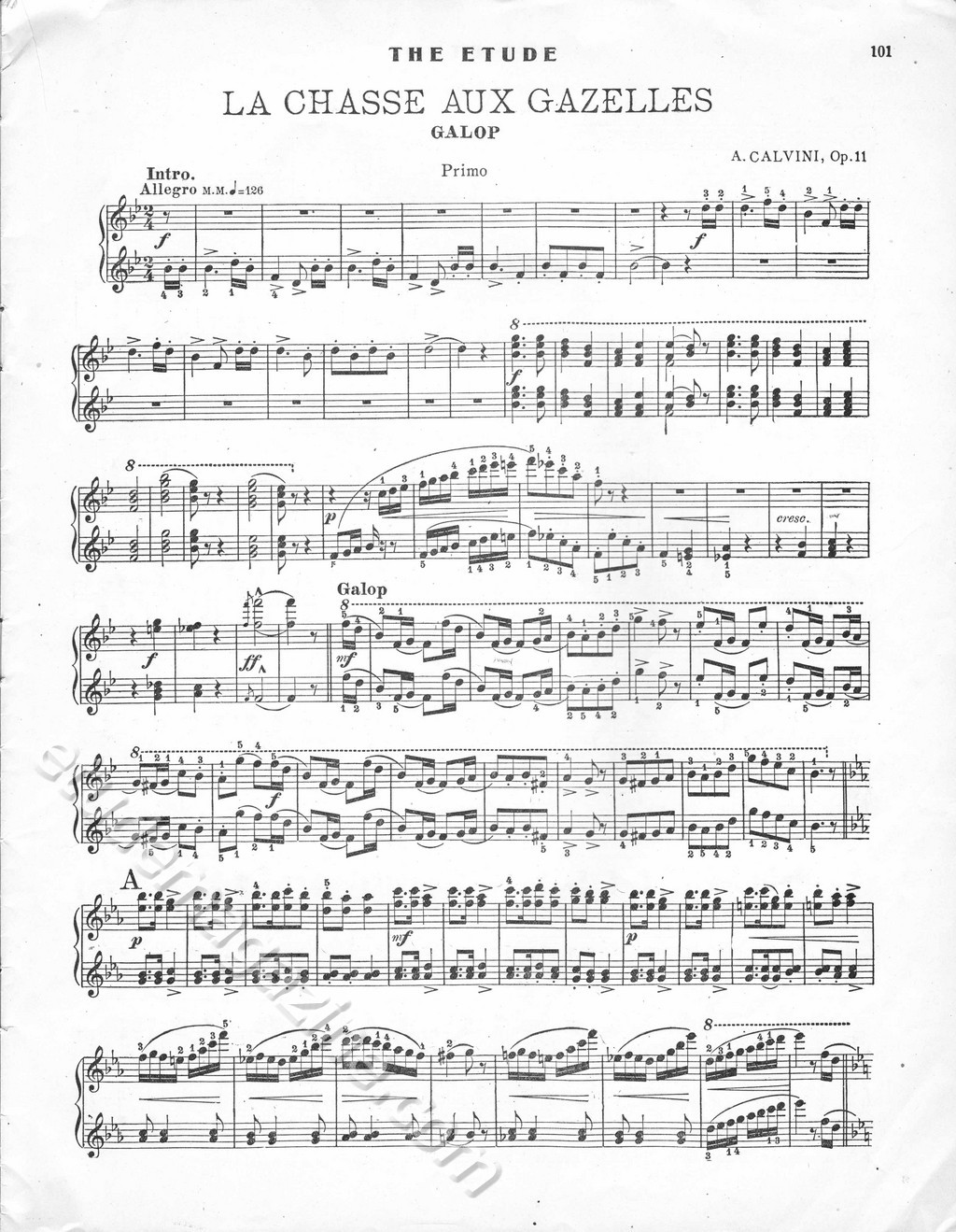 La Chasse aux Gazelles. A. Calvini, Op. 11