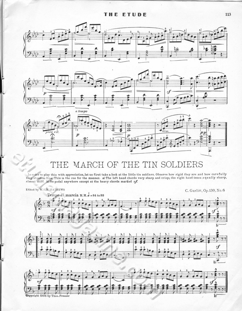 The March of the Tin Soldiers. C. Gurlitt, Op. 130, No. 6