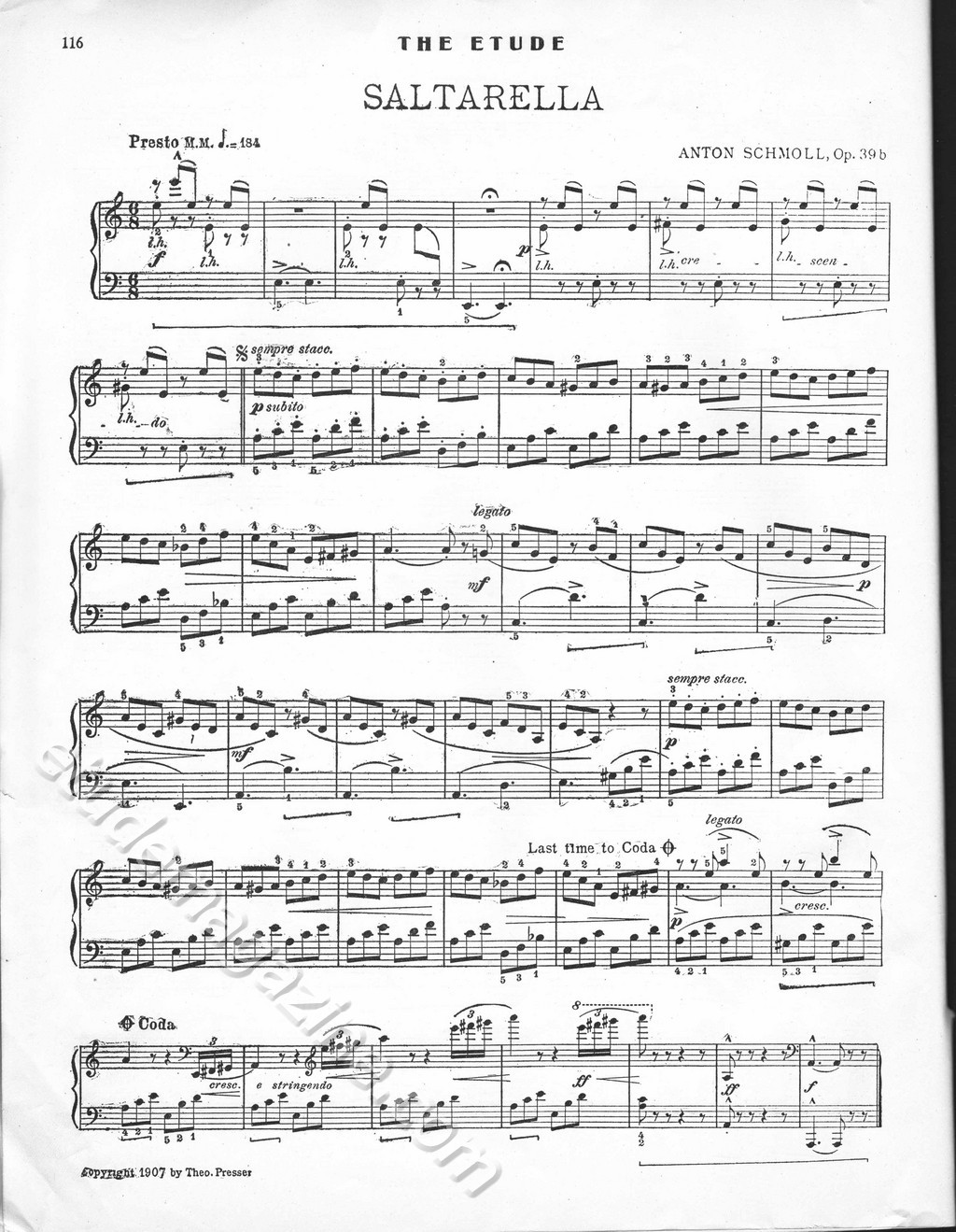 Saltarella. Anton Schmoll, Op. 39b