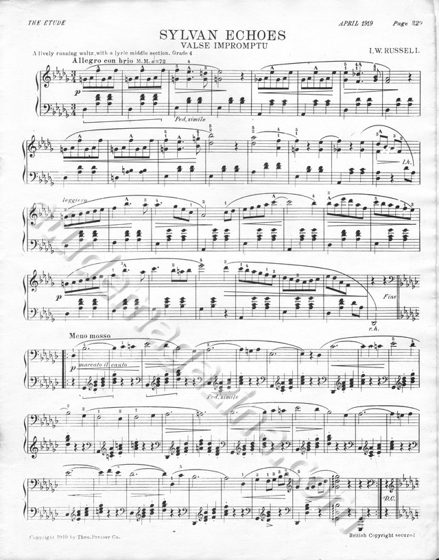 Sylvan Echoes (Valse Impromptu). I.W. Russell.