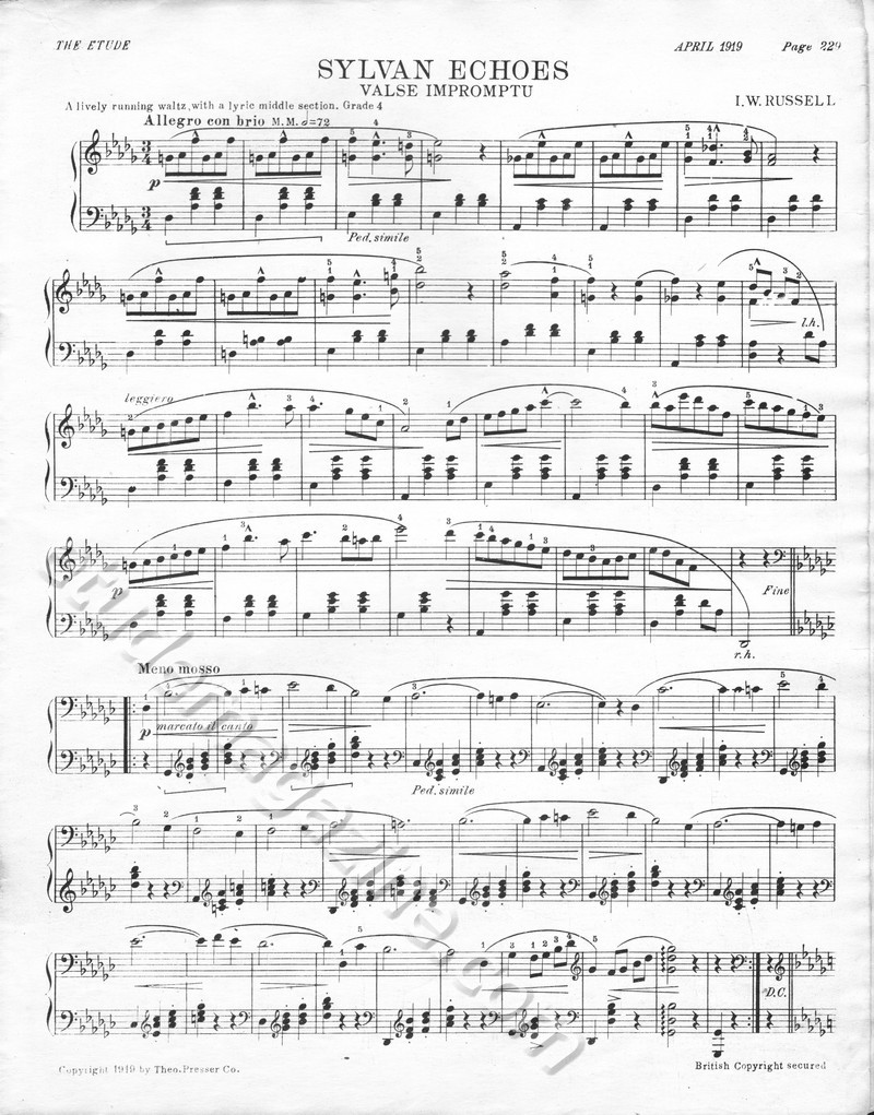 Sylvan Echoes (Valse Impromptu). I.W. Russell.