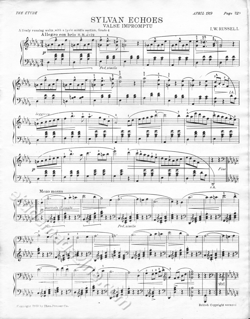 Sylvan Echoes (Valse Impromptu). I.W. Russell.