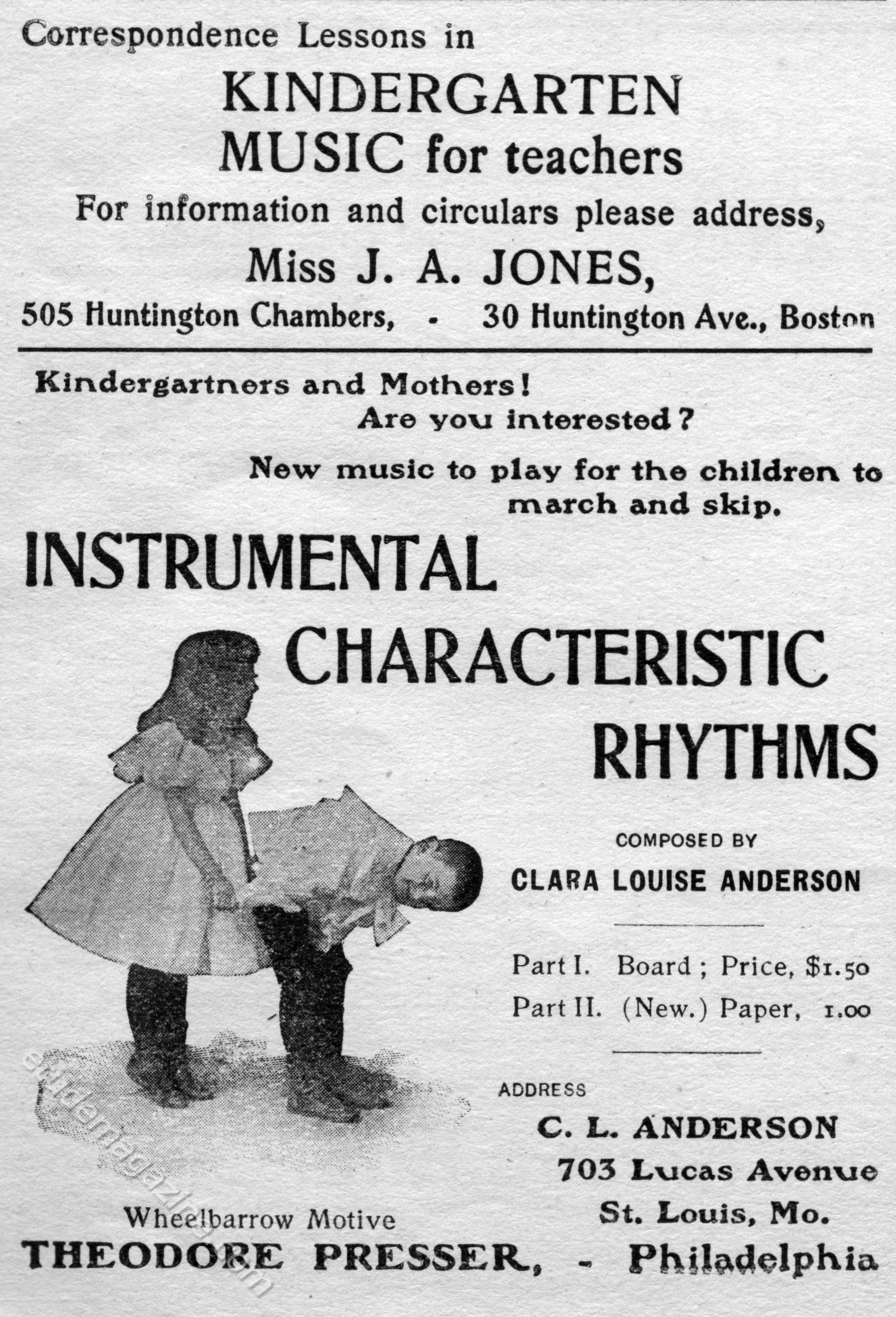 INSTRUMENTAL CHARACTERISTIC RHYTHMS Composed By CLARA LOUISE ANDERSON