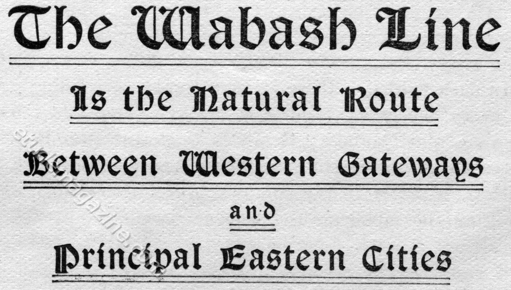 The Wabash Line Is the Natural Route