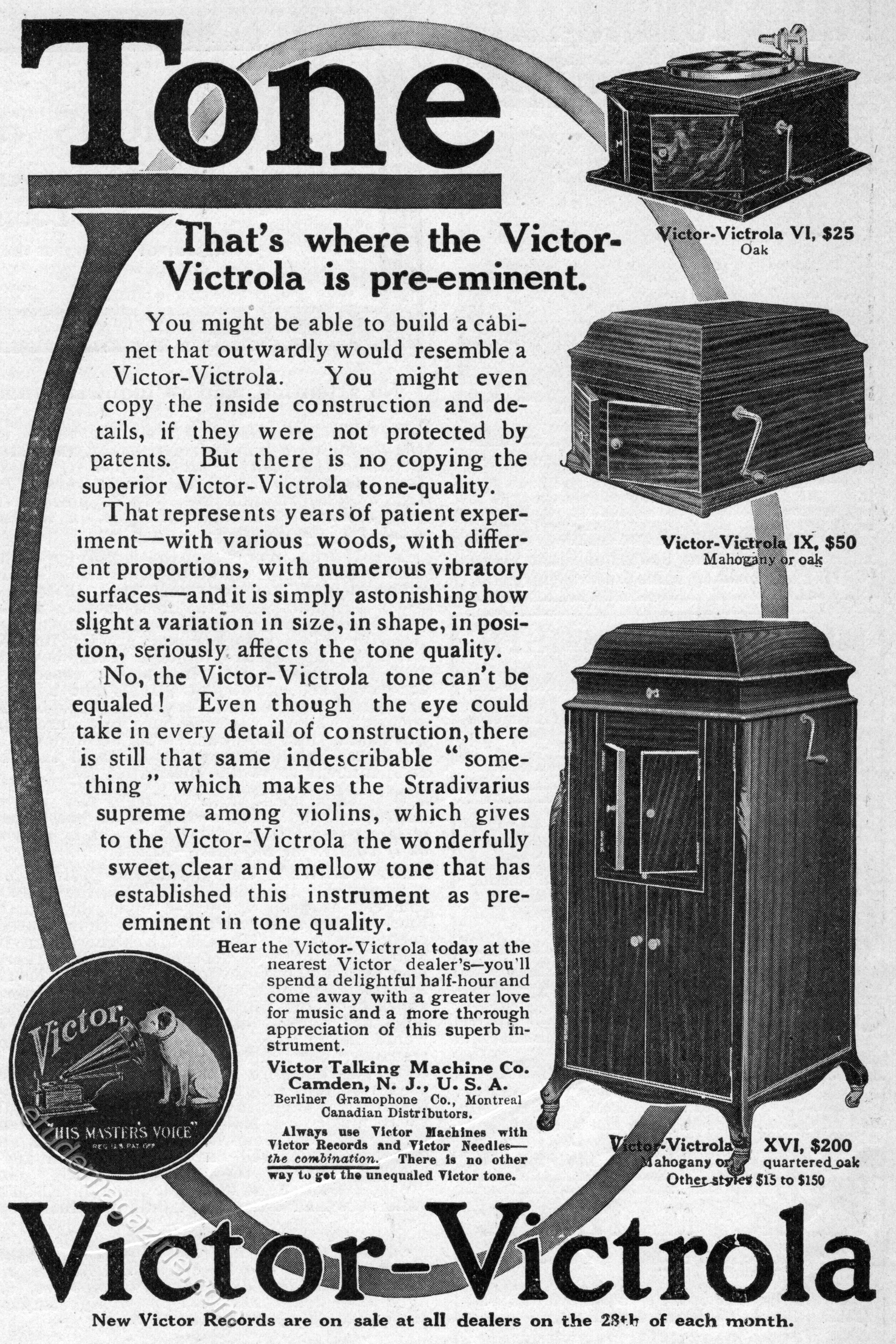 TONE. That's where the Victor-Victrola is pre-eminent