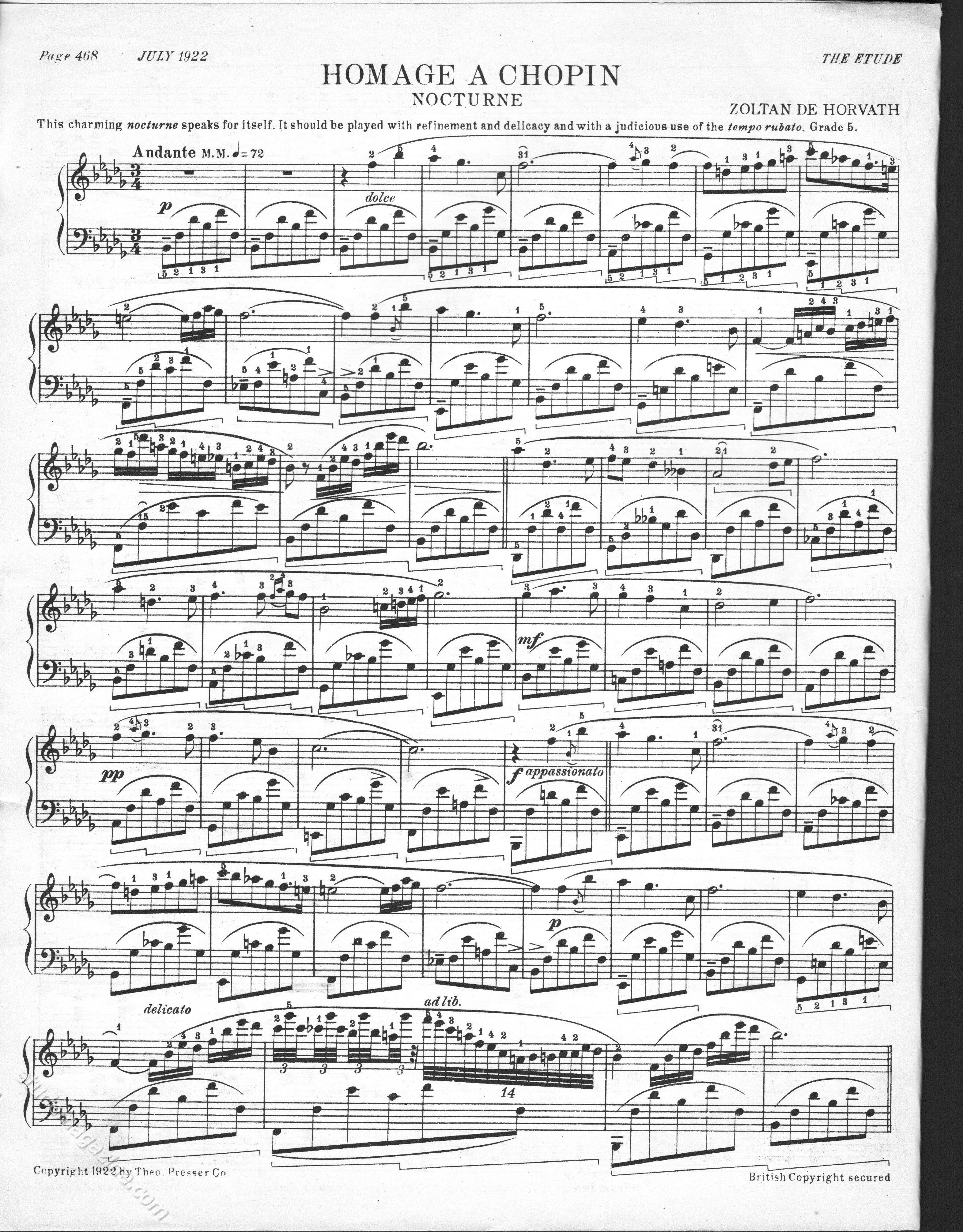 Homage a Chopin (Nocturne). Zoltan de Horvath