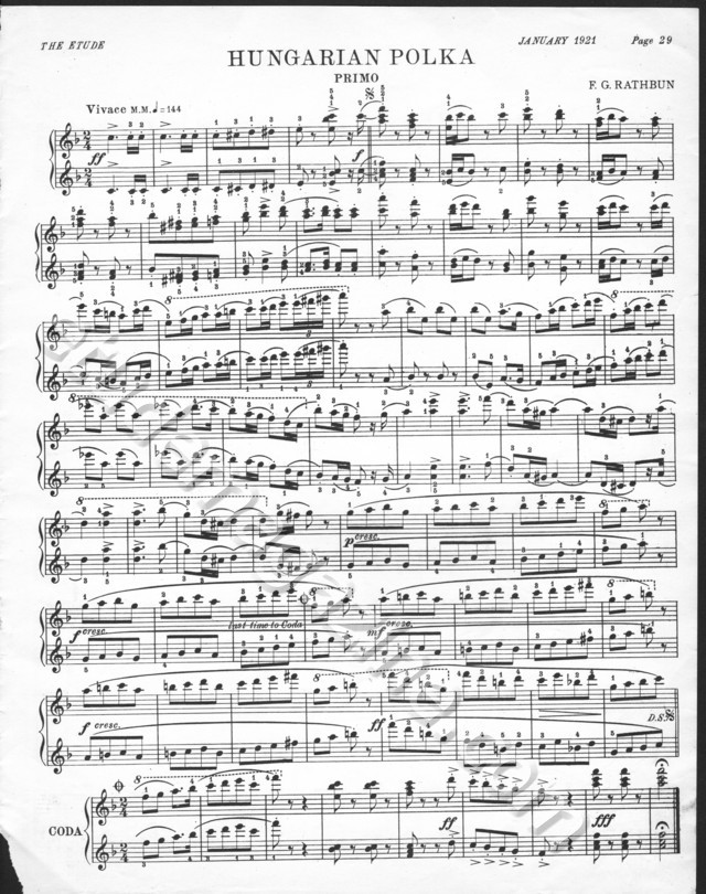 Hungarian Polka (Primo). F. G. Rathbun.