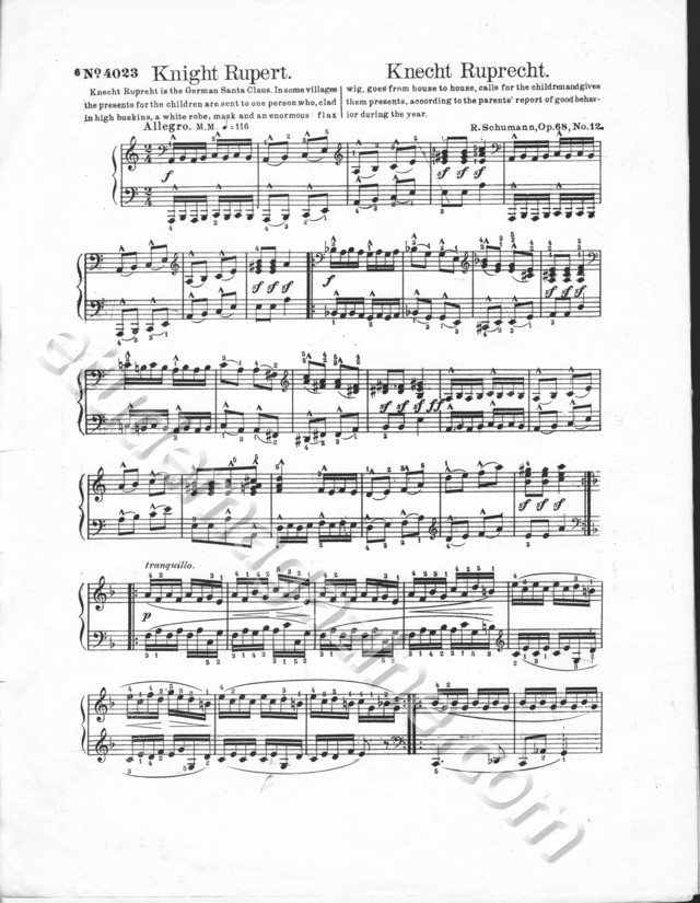 Knight Rupert, by Robert Schumann, Op. 68 No. 12