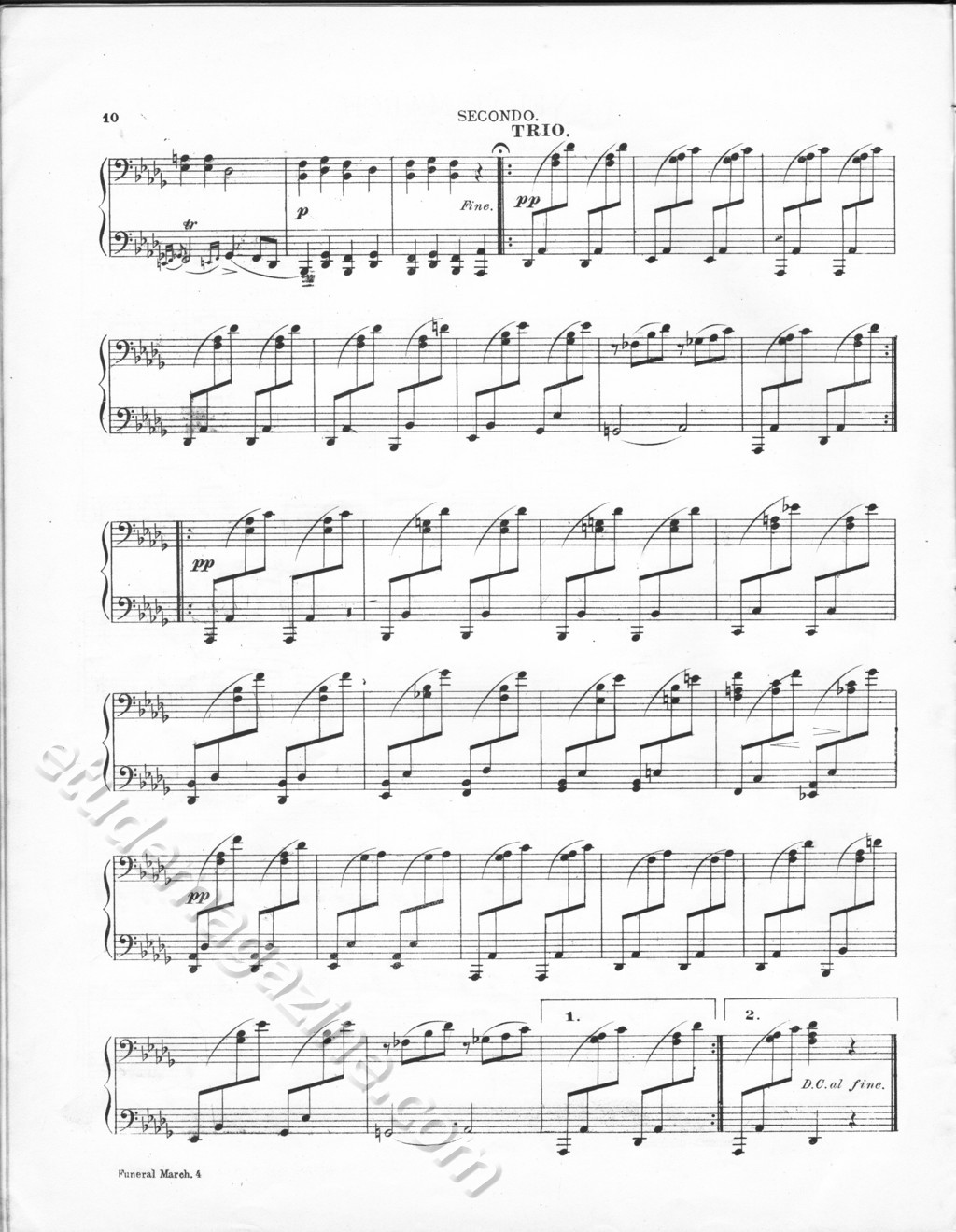 Funeral March, by Chopin, arranged for 4 hands