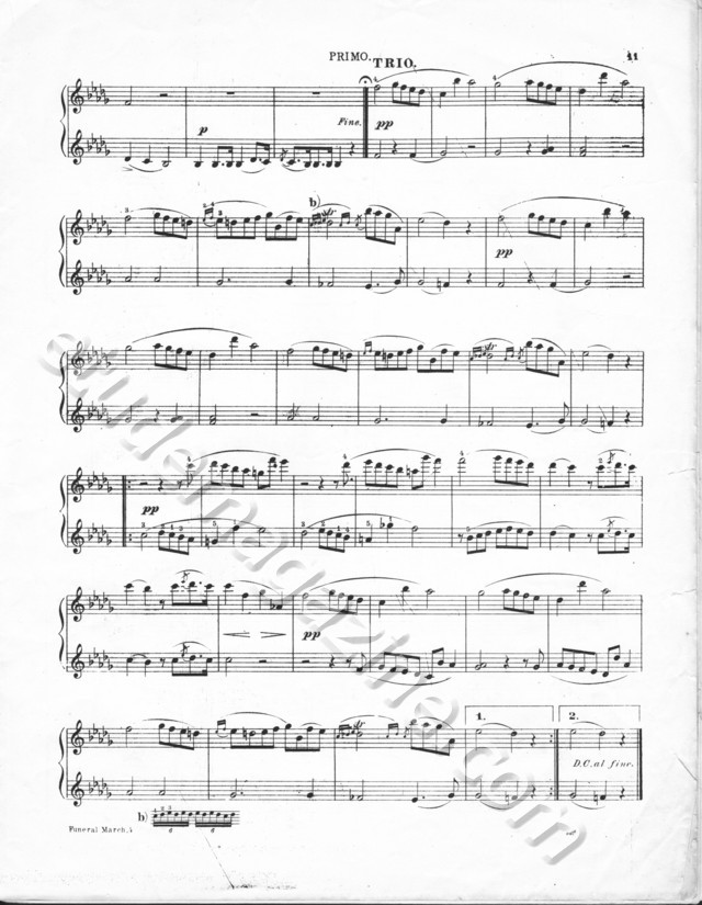 Funeral March, by Chopin, arranged for 4 hands