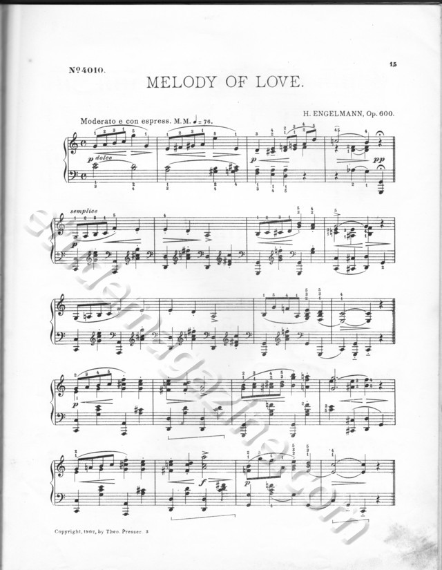 Melody of Love, Hans Engelmann, Op. 600