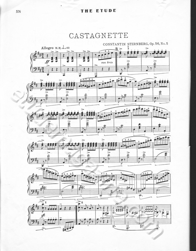 Castagnette. Constantin Sternberg, Op. 56, No. 5