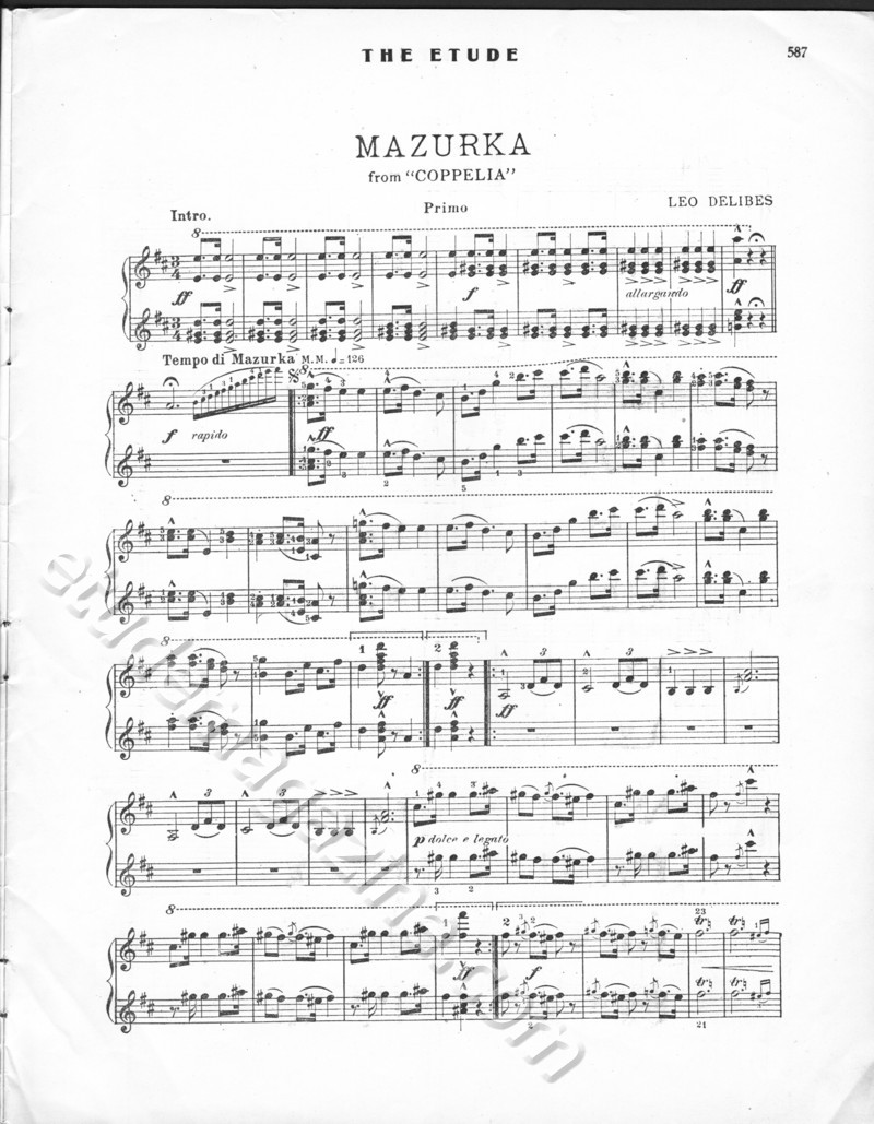 Mazurka from "Coppelia". Leo Delibes.