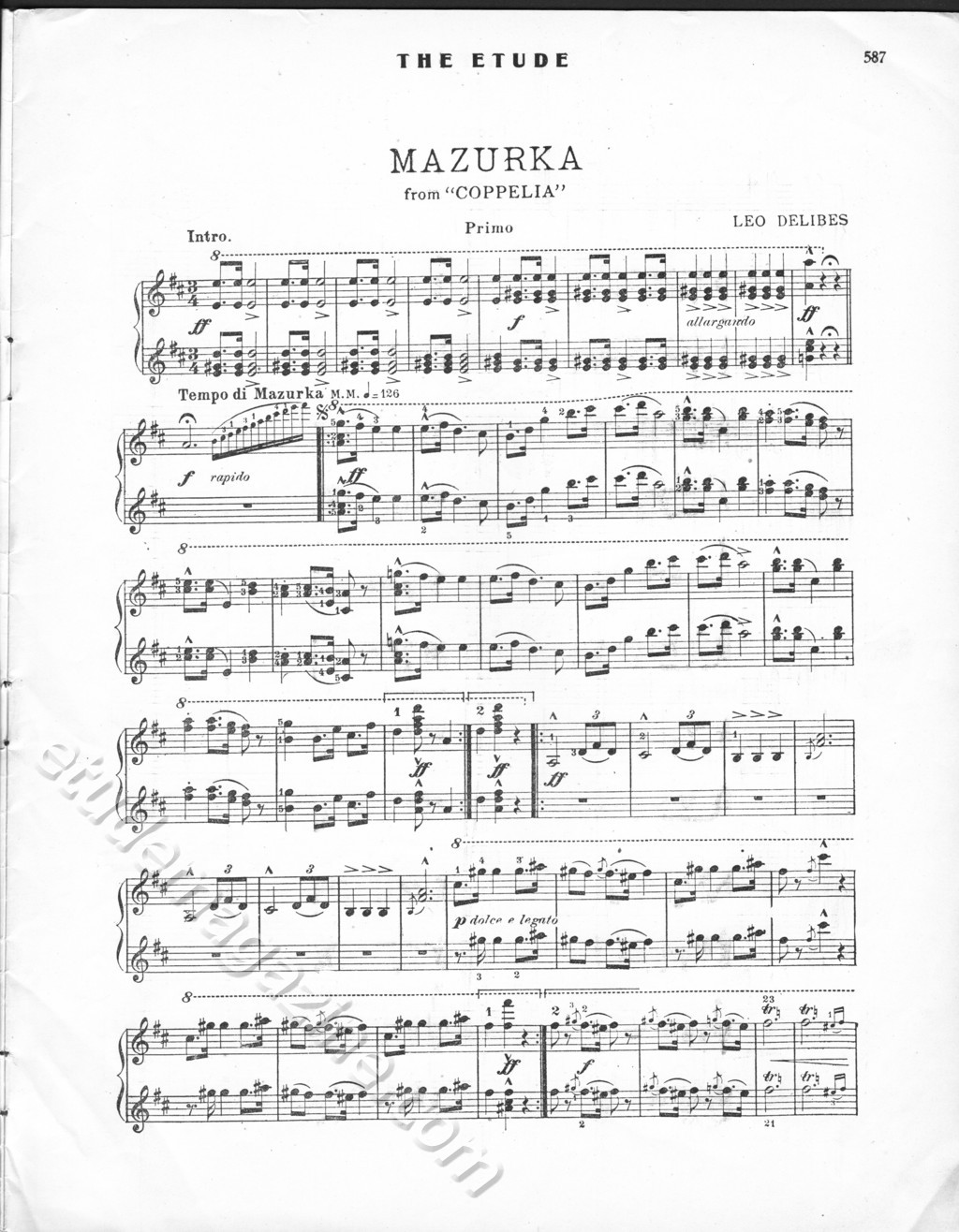 Mazurka from "Coppelia". Leo Delibes.