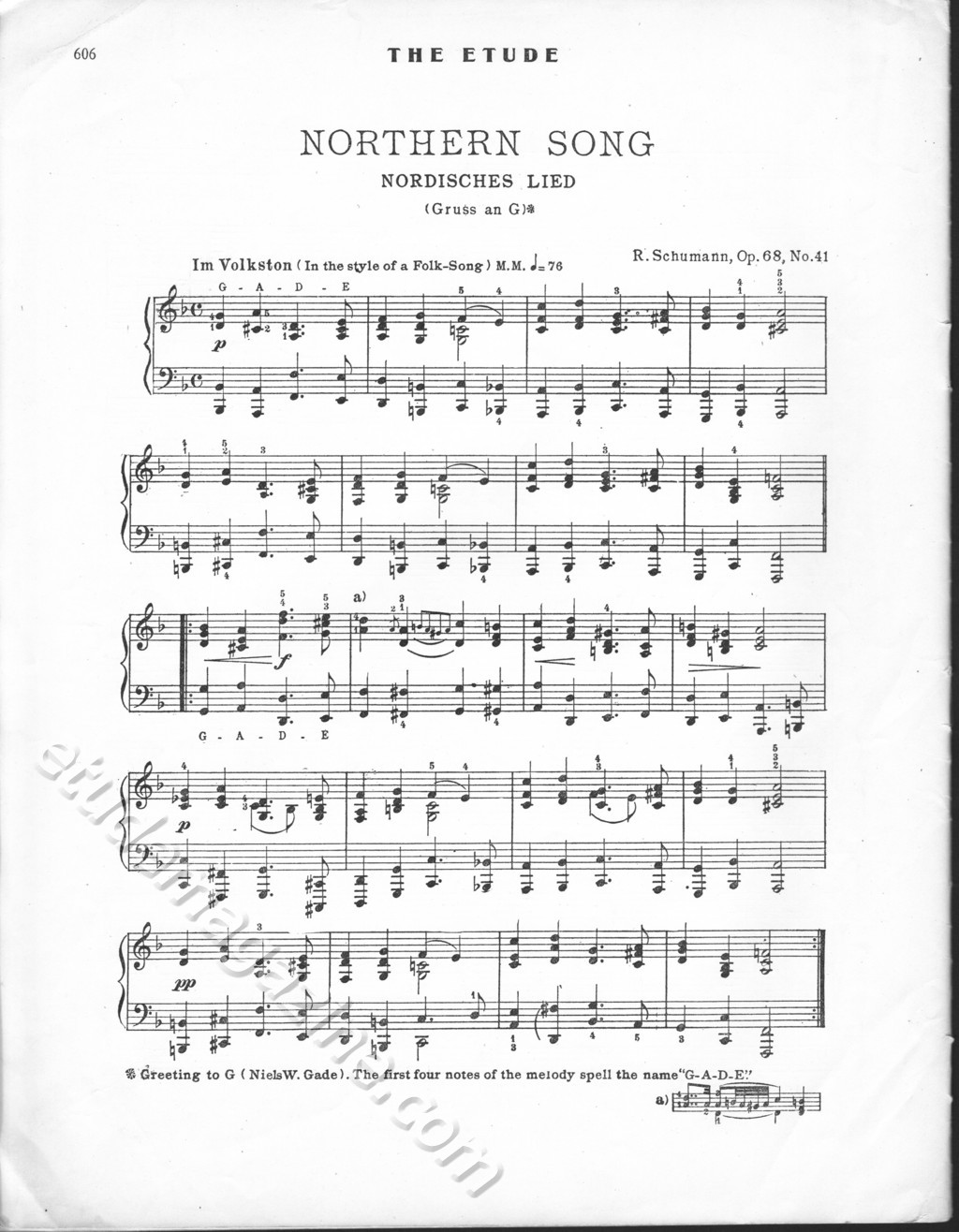 Northern Song (Nordisches Lied). R. Schumann, Op. 68, No. 41.