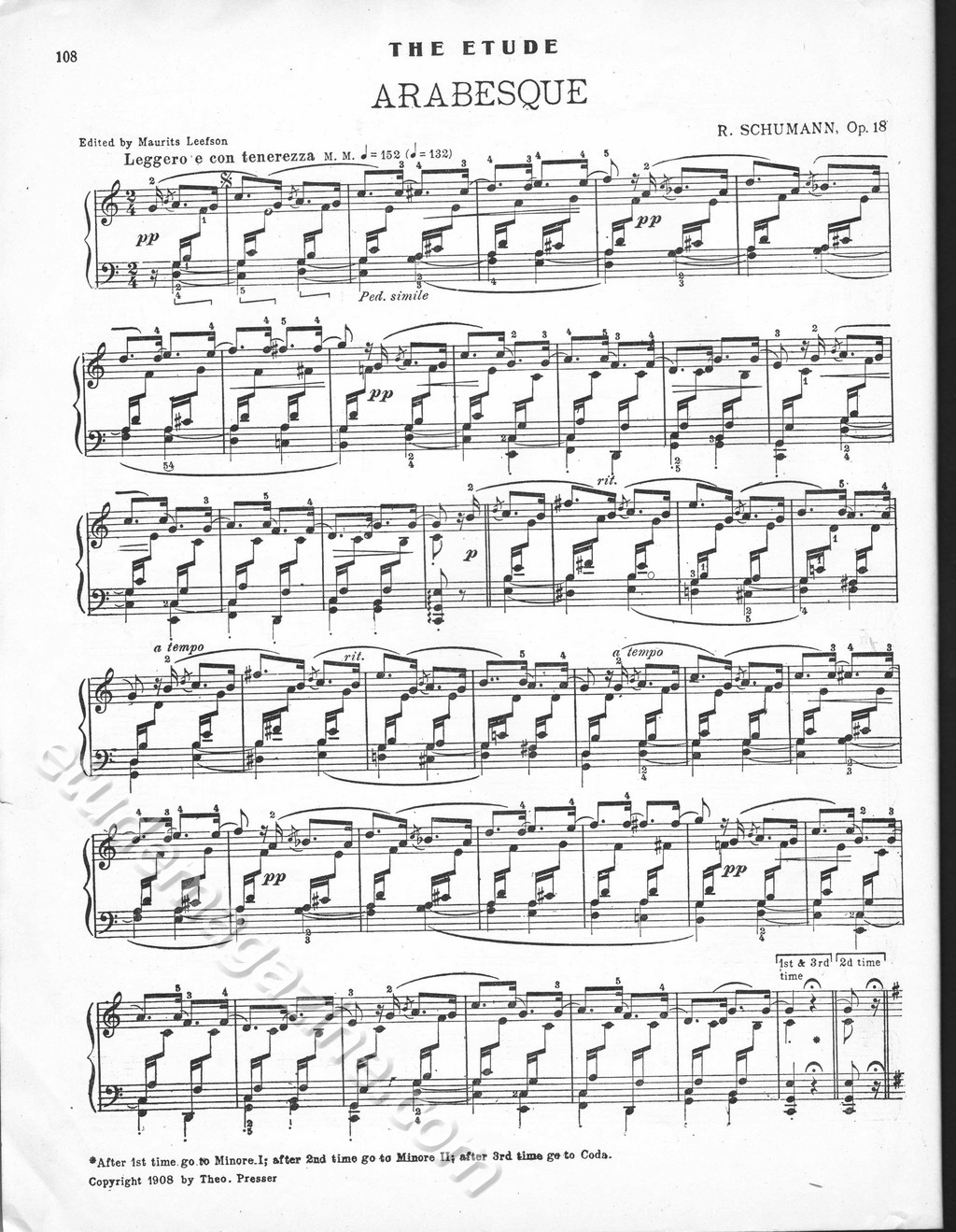 Arabesque. R. Schumann, Op. 18