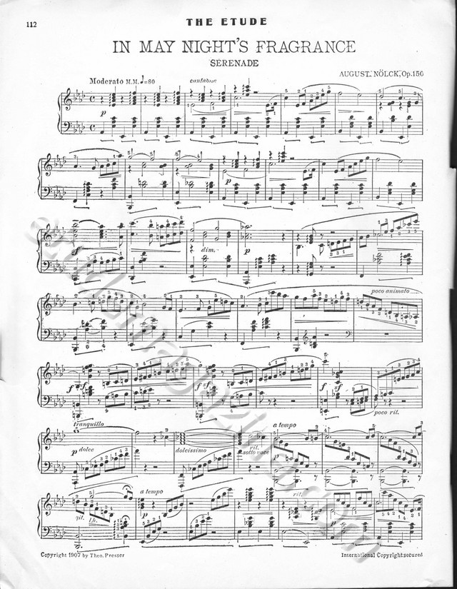 In May Night's Fragrance (Serenade). August Nölck, Op. 150