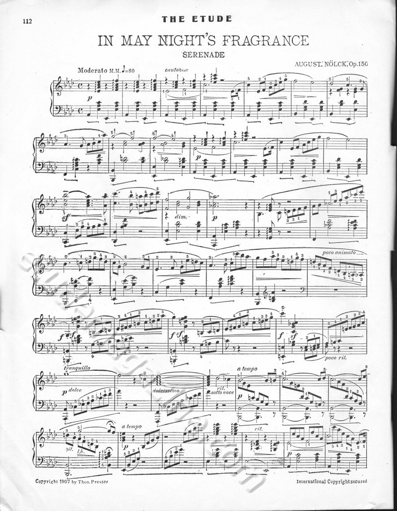 In May Night's Fragrance (Serenade). August Nölck, Op. 150
