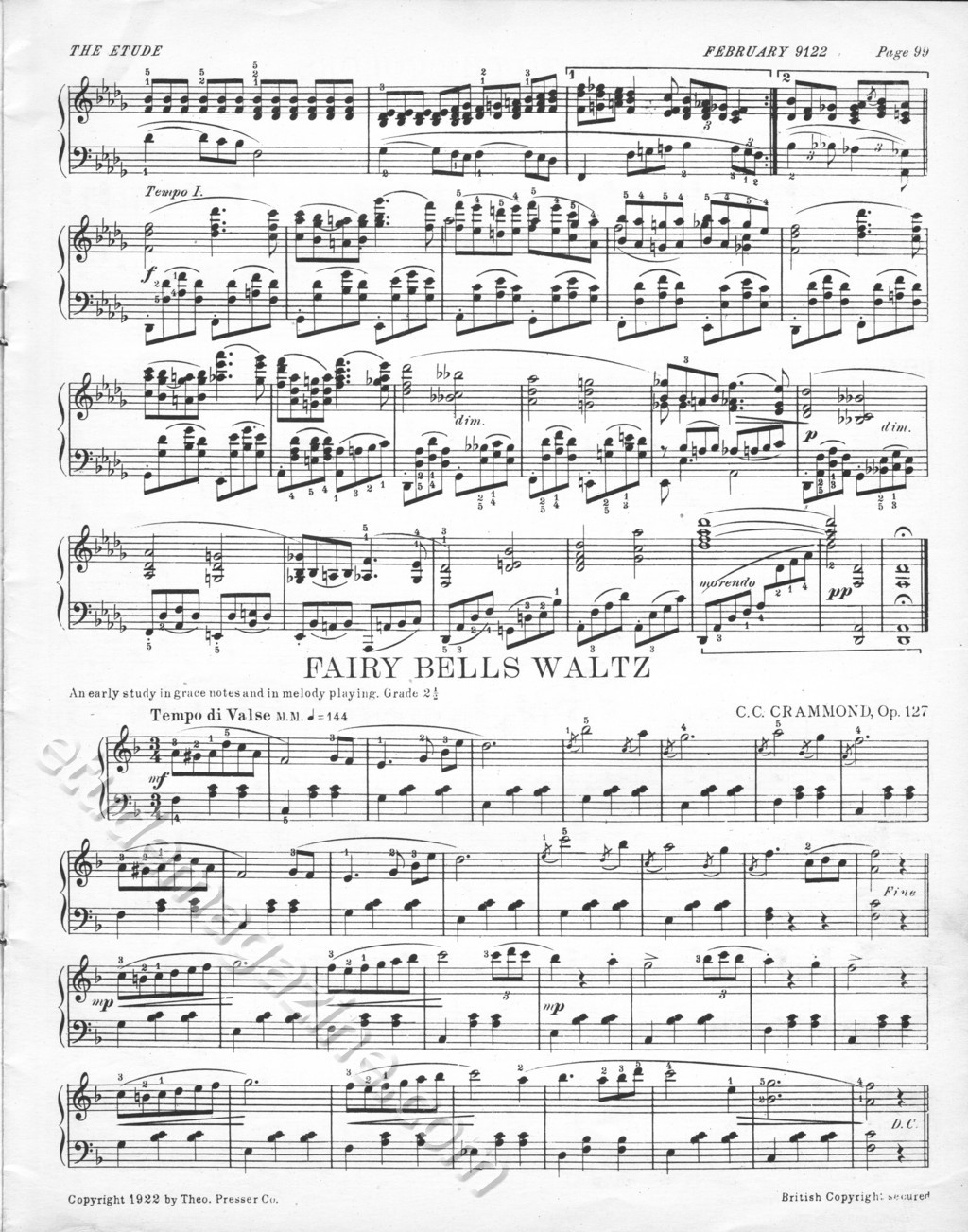 Fairy Bells Waltz. C. C. Crammond, Op. 127