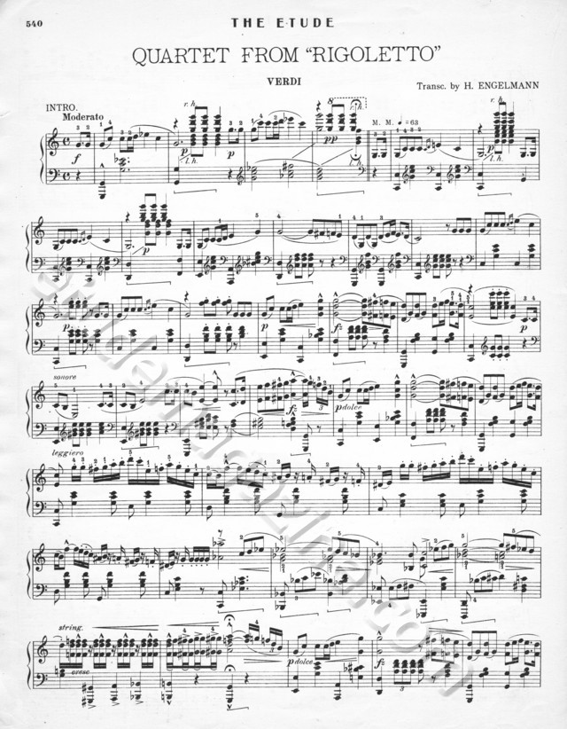 Quartet from "Rigoletto" (Verdi). Trans. by H. Engelmann.