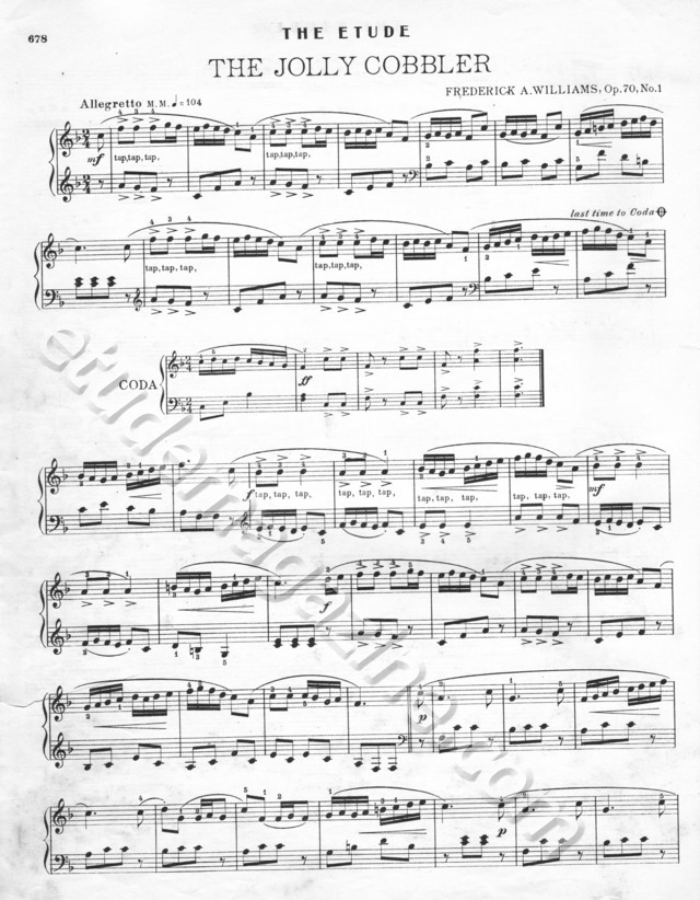 The Jolly Cobbler. Frederick A. Williams, Op. 70, No. 1