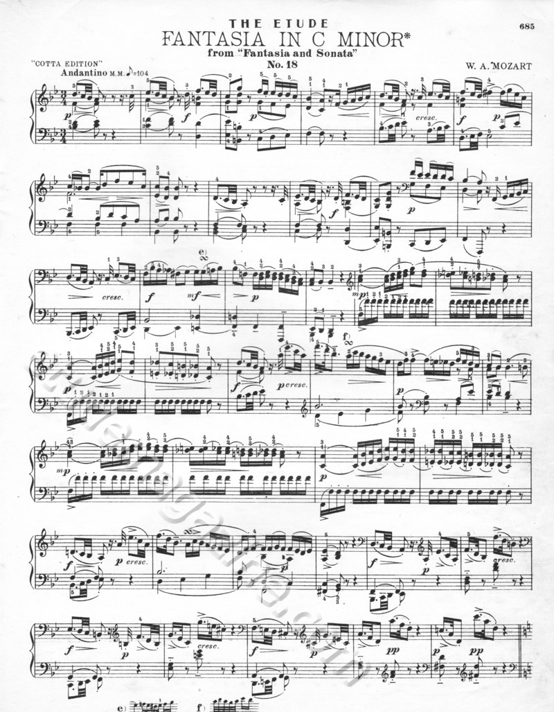 Fantasia in C Minor. W.A. Mozart.
