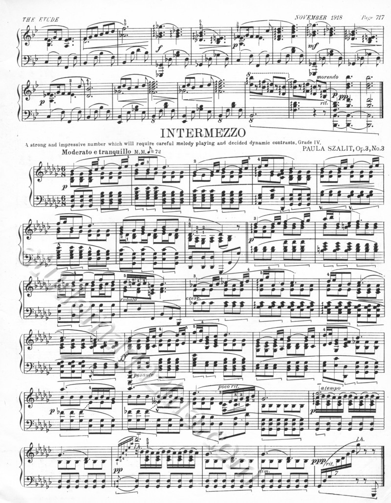 Intermezzo. Paula Szalit, Op. 3, No. 3
