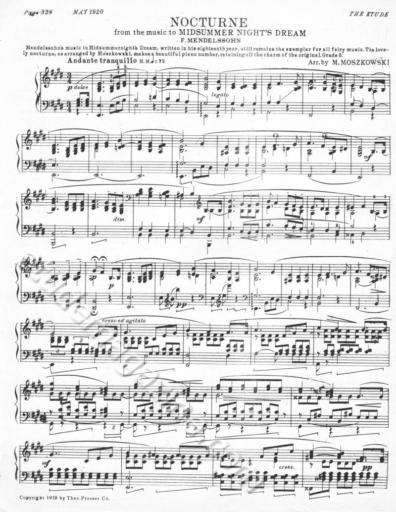 Nocturne. Felix Mendelssohn.