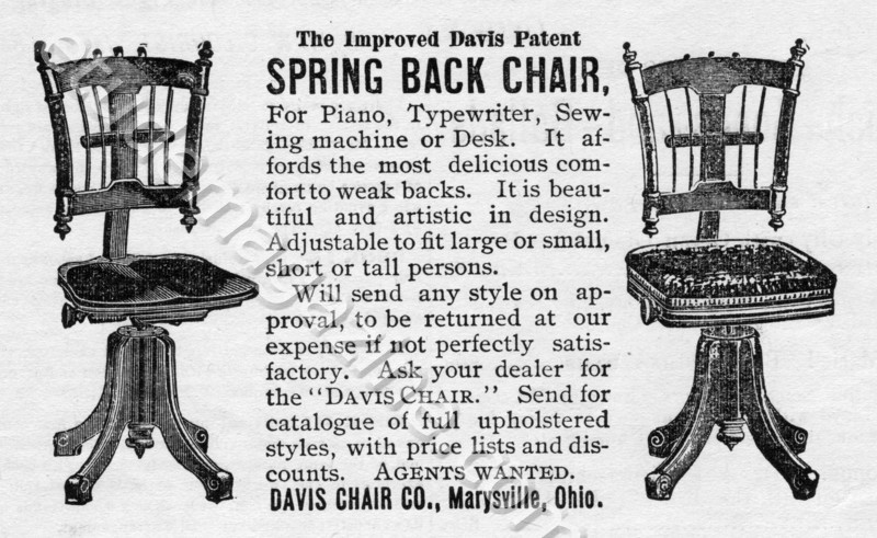 The Improved Davis Patent SPRING BACK CHAIR.