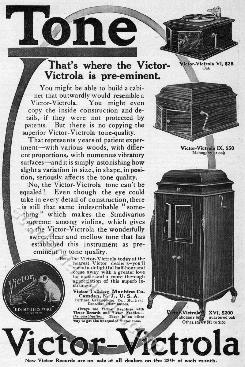 TONE. That's where the Victor-Victrola is pre-eminent